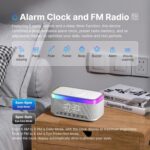 Bluetooth Speaker Alarm Clock with 15W Wireless Charging, RGB Night Light, White Noise Sound Machine, FM Radio, Bluetooth 5.3, 10W Speaker, Bedside Smart Clock - Image 5