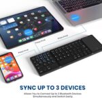 Foldable Bluetooth Keyboard, Tri- Foldable Portable Wireless Keyboard with Touchpad, USB-C Rechargeable for iOS, Android, Windows System Laptop Tablet Smartphone Device - Image 5