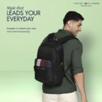 Tommy Hilfiger Unisex Laptop Backpack Amulet | 15 Inch Laptop Compartment | Fashionable Stripe Print | Trolley Sleeve | 21L Capacity | Ideal For Office, Travel, College - Image 3