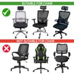 HOKIPO 'SereneSolids' 140 GSM Office Chair Cover with Headrest (High-Back) – 140 GSM Stretch Fabric – Washable, Anti-Slip Fit for Ergonomic Mesh Office Chairs, Sky Blue (AR-5369-SBLU) - Image 5