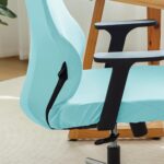 HOKIPO 'SereneSolids' 140 GSM Office Chair Cover with Headrest (High-Back) – 140 GSM Stretch Fabric – Washable, Anti-Slip Fit for Ergonomic Mesh Office Chairs, Sky Blue (AR-5369-SBLU) - Image 8