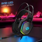 Wired Gaming Headset with Mic, RGB LED Light, 40mm Drivers, Noise Isolation Over-Ear Headphones, Adjustable Headband, 3.5mm Jack for PC, Laptop & Mobile (Black) - Image 4