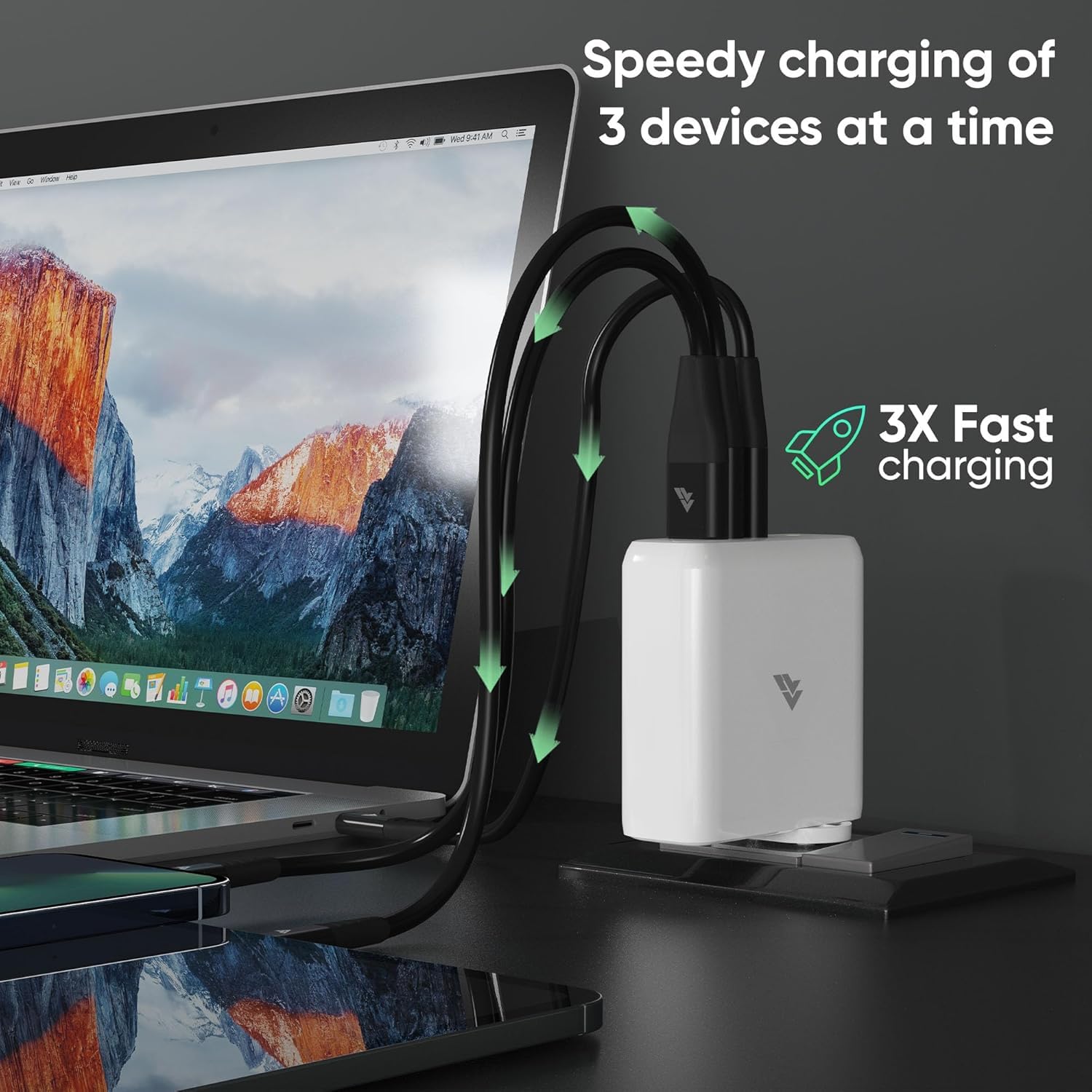 DR VAKU® 100W PD Dual Port Charger Type C Adapter for iPhone 15/15 Plus/15 Pro/15 Pro Max, 14/13/12/11 Series, Samsung & All Android & iOS Devices Multiple Protection USB-C Fast Charger - Image 4