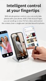 Aeoss Multi-Function Display Smart Ring with 500mAh Transparent Charging Case, Health Tracker, IP68 Waterproof, Prayer Count, Caller Alert Ring, Compatible with Android & iOS (Silver, Size 10) - Image 5