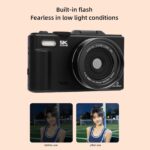 5K Digital Camera for Photography, 32GB Storage WiFi Instant Sharing Vlogging Cameras for 3" 180° Flip Screen with 18X Zoom Compact Vlog Travel Camara with AF Auto Focus (32GB) - Image 5