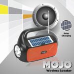 Unix MOJO 10W Bluetooth Speaker | TWS Stereo Pairing | Solar Charging | FM Radio | USB/TF Card Support | Torch Light | Mobile Stand | Handle | Special Made for Villager & Outdoors - (Orange) - Image 5