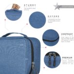 FATMUG Oxford Fabric Compact Electronics Accessories Travel Organizer Bag For Cables, Devices And More (Navy Blue) - Image 4
