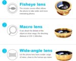 3in1 Set Mobile Professional HD Camera Lens: 180° Fisheye Lens+Wide Angle+10x MM Macro Lens with Bag Clip Holder Kit for All Smart Phones, Tablets, iOS, Android & Mobile Stand Free - Image 3