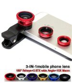 3in1 Set Mobile Professional HD Camera Lens: 180° Fisheye Lens+Wide Angle+10x MM Macro Lens with Bag Clip Holder Kit for All Smart Phones, Tablets, iOS, Android & Mobile Stand Free - Image 5