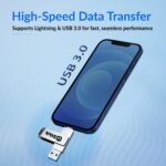 Ustick MFi Certified 128 GB 3.0 USB Flash Pen Drive with Micro USB, Type-C for iOS & Android Compatible with iPhone, iPad, Android, PC and More Devices - Image 6