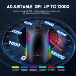 EKSA EM200 Gaming Mouse Wired, USB Mice with 13 RGB Backlit (Black and White) - Image 3