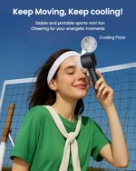 Gaiatop Powerful Portable Handheld Fan, 5 Speed Strong Wind Personal Small Desk Fan Rechargeable with Lce Compress for Quick Cooling for Travel Indoor Outdoor Use (Black) - Image 5