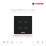 Goldmedal 2 Module I-Touch 1 Way Wi-Fi 4 Switch With Glass Plate - Titanium Grey | Pack Of 1 | Suitable For 2 Module Junction Box | No Additional Cover Plate Required, 240 Volts - Image 3