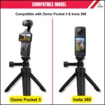 Crysendo Tripod Grip Compatible with DJI Osmo Pocket 3 & Insta360 | Camera Handle, Tripod Grip Stabilizer for Stable Footage | Reduces Fatigue for Hands-Free Shots | Durable ABS Build (Black) - Image 3