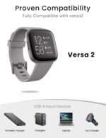Sinoacc Charger for Fitbit Versa 2 Health & Fitness Smartwatch 3.3Ft Fast Charging Replacement Fitbit Versa 2 USB Charging Cable Dock Stand(not for Fitbit Versa/Versa Se/Versa Lite) - Image 3