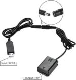 digiclicks NP- FW-50 Dummy Battery +DC Power Bank (5V 2A) USB Adapter Cable Camera Battery Charger (Black) - Image 3