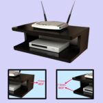 Dime Store Engineered Wood Set Top Box Stand TV Stand WiFi Router Rack Wall Shelf for Living Room Stylish Hanging Rack Organizer Shelf Furniture (Black) - Image 3