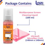 LAZI 2 in 1 Laptop Cleaning Kit - 100ml Pink Liquid Spray Screen Cleaner with Microfiber Cloth for Laptops, Mobiles, Phones, iPhone, MacBook, Electronic Gadget, PC, LED, LCD, TV and Computer Screen - Image 4