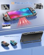 Clear Protective Case for Nintendo Switch 2(2025), Transparent Slim Hard Shell for Switch 2 Accessories, Scratch&Shock Protection Cover for Joycon 2 with Screen Protector, 8 Thumb Grip - Image 3