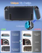 Clear Protective Case for Nintendo Switch 2(2025), Transparent Slim Hard Shell for Switch 2 Accessories, Scratch&Shock Protection Cover for Joycon 2 with Screen Protector, 8 Thumb Grip - Image 4