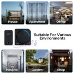 UN1QUE Wireless Door Bell for Home, Self-Powered Battery Free Cordless Calling Bell-1000ft Range with 38 Chimes,LED Light,4 Levels Volume (UB500) (Black) - Image 6