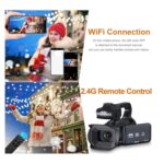 4K Video Camera Camcorder, 4500mAh 64MP Ultra HD Vlogging 18X Digital Camera for with Microphone, 4.0 in Display Anti Shake Video Recorder - Image 3