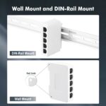 COOLCOLD PoE Switch 5 Port, 1 in 4 Out Extender, Repeater Support IEEE802.3af/at/bt Powered 90W, 100Mbps Ethernet Powered Passthrough Switch, Extend 250m(328ft), Wall and Din-Rail Mount (White) - Image 5