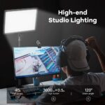 FKU [2024-2025] Photography LED Lighting Panel Light Remote Control with 7 Feet Tripod Stand, Super Clamp & Collar Mic for Live Stream Video Photo Lamp - Image 3