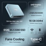 PELADN Mini PC, Intel N97(up to 3.4GHz),16GB DDR4/512GB SSD,Type-C/Dual HDMI,Mini Desktop Computer,4K/60Hz Triple-Display USB3.2/BT4.2/WiFi5 Mini Computers for Home Business - Image 3