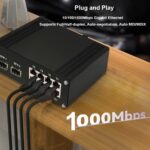 Industrial 8-Port Gigabit Ethernet Switch DIN Rail Mount - 10/100/1000Mbps Unmanaged With 2 SFP Fiber Ports - Image 3
