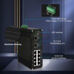 Industrial 8-Port Gigabit Ethernet Switch DIN Rail Mount - 10/100/1000Mbps Unmanaged With 2 SFP Fiber Ports - Image 4