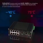 Industrial 8-Port Gigabit Ethernet Switch DIN Rail Mount - 10/100/1000Mbps Unmanaged With 2 SFP Fiber Ports - Image 6