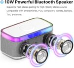 Bluetooth Speaker Alarm Clock with 15W Wireless Charging, RGB Night Light, White Noise Sound Machine, FM Radio, 10W Speaker, Bedside Smart Clock - Image 4