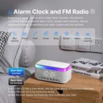 Bluetooth Speaker Alarm Clock with 15W Wireless Charging, RGB Night Light, White Noise Sound Machine, FM Radio, 10W Speaker, Bedside Smart Clock - Image 5