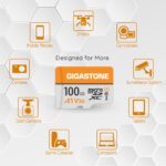 GIGASTONE 100GB Micro SD Card A1 V30, 4K Video Recording, Compatible with Security Camera, Dash Cam, Drone, 100MB/s MicroSDXC Memory Card UHS-I V30 Class 10, with Adapter - Image 4