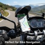 ANARADHAR Phone Holder for Bike & Motorcycle with Sun Visor Cap | Anti-Glare Mobile Mount with Mini Cap | Waterproof 360° Adjustable Handlebar Cell Phone Clamp for Scooter & Motorbike (Black) - Image 3