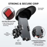 ANARADHAR Phone Holder for Bike & Motorcycle with Sun Visor Cap | Anti-Glare Mobile Mount with Mini Cap | Waterproof 360° Adjustable Handlebar Cell Phone Clamp for Scooter & Motorbike (Black) - Image 5