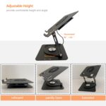 TARKAN 360° Rotating Laptop Stand with Fan, Supports 12"-17” Laptops Upto 5kg, Carbon Steel with Anti Rust Body Built-in Cooler Fan (Black) - Image 3
