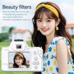 Mini Digital Camera 48MP DSLR Camera Video Recording Function 16X Digital Zoom Travel Camara with Fill Light Fight White - Image 3