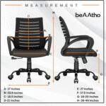 beAAtho® Verona Mesh Mid-Back Ergonomic Desk Office Chair with Tilting Mechanism, Comfortable Seat, and Revolving Heavy Duty Metal Base | Ideal for Work from Home & Study (Black) - Image 3