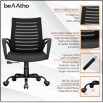 beAAtho® Verona Mesh Mid-Back Ergonomic Desk Office Chair with Tilting Mechanism, Comfortable Seat, and Revolving Heavy Duty Metal Base | Ideal for Work from Home & Study (Black) - Image 4