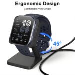 ZORBES® Compatible with with Amazfit Active 2/Bip 6, USB Charging Dock Smart Watch Desk Magnetic Charger Dock with Self-Adhesive Backing, 3.3ft Long Cable - Image 4