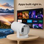 Geonix Vista V2 Smart Projector | 1080 HD Resolution, Rotatable Design, 150 ANSI, Screen Mirroring, 3 Watts Speaker | Home & Office Use (White) - Image 5