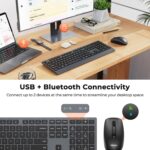 MEETION Bluetooth Keyboard and Mouse Combo, Wireless 2.4GHz Multi Device Computer Keyboard, Full Size Slim Keyboard, 3800 DPI Optical Mouse, Windows/Mac/Laptop/PC/Desktop/iPad/Phone - Image 3