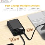 Neopack Maxim Power Bank 20000 mAH | 45W Fast Charging | Dual Output & Input Portable Charger Compatible with MacBooks, Tablets, iPhones, Android Devices and More (Black) - Image 4