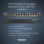 NETGEAR 8-Port Gigabit Ethernet Unmanaged PoE+ Switch (GS308PP) - with 8 x PoE+ @ 83W, Desktop or Wall Mount - Image 3