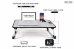 Smart Latest Multipurpose Foldable Laptop Table with Cup Holder, Study Table, Bed Table, Foldable and Portable/Ergonomic & Rounded Edges/Lifetime Non-Slip Legs (Marble C-Biding) - Image 5
