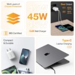 Ambrane 45W Dual Port GaN Charger, USB & Type C Port with QC & PD Technology Compatible with MacBook & Type-C Laptop Charging, iPhone, iPad, Samsung, Redmi, Mi, Oneplus, Oppo, Vivo (Charge 45, White) - Image 3
