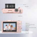 5K Digital Camera for Photography & Video – 75MP UHD Vlogging Camera with WiFi, Autofocus, 3" Flip Screen, 18X Zoom – Compact Travel Camera for YouTube with 64GB SD Card (Starter Kit, Pink) - Image 7