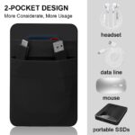 ZORBES® SSD Pouch for Laptop, 3M Adhesive Pendrive Holder Case & Hard Disk Cover Organizer, Double Layer Stretchy Lycra Pockets (13x8.4cm) - Image 4